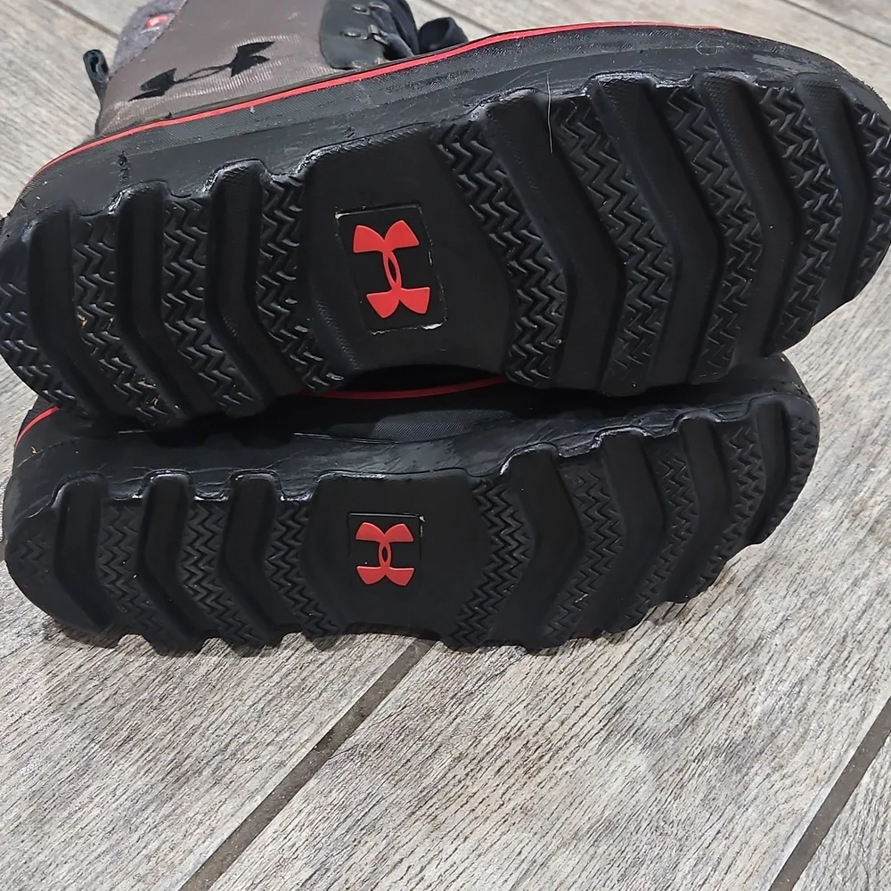 Under Armour Black and Gray Lace-Up Boots